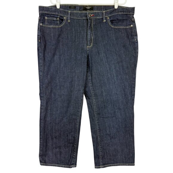 Talbots Women's Straight Leg Stretch Blue Denim Jeans Size 18W Five Pockets - Picture 1 of 10